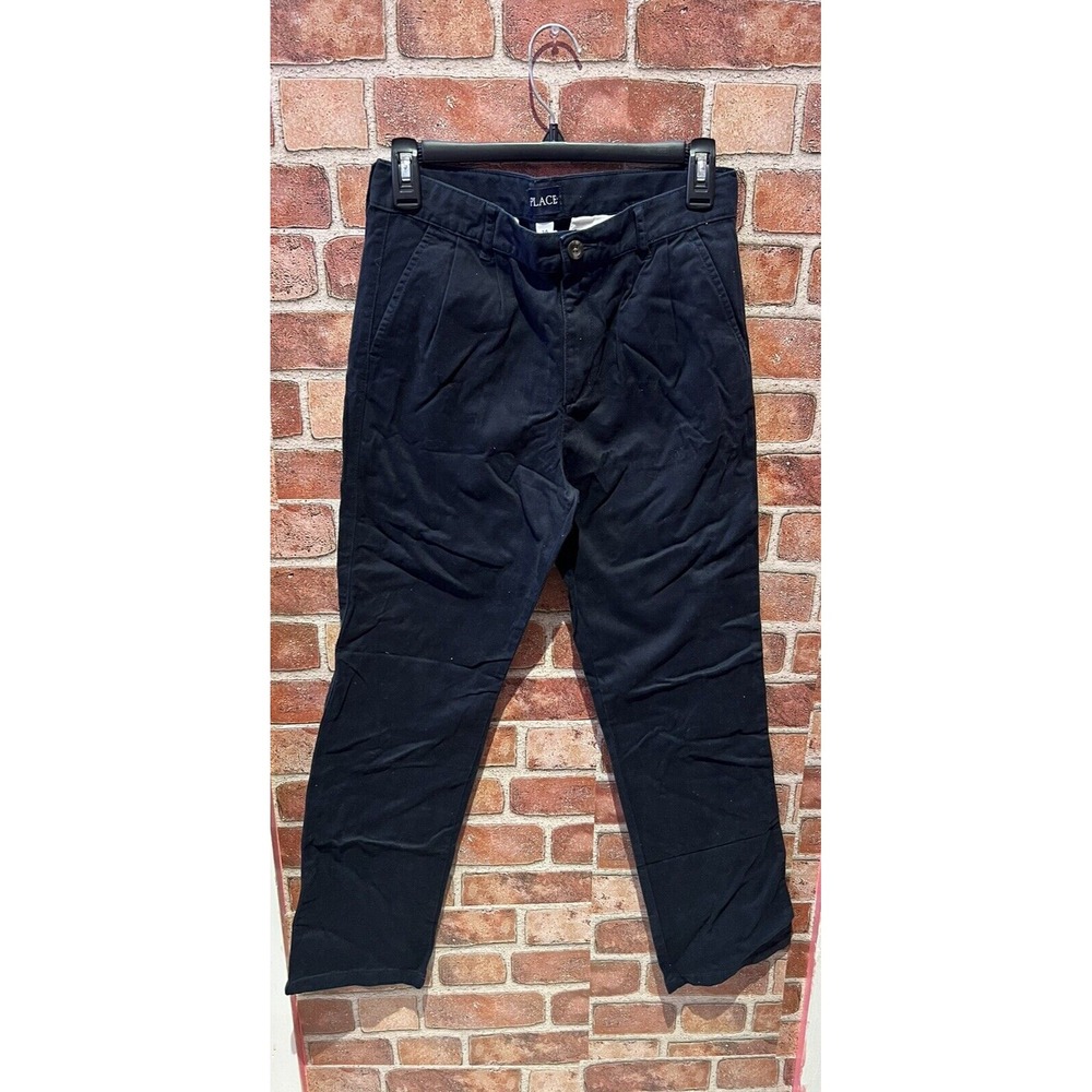 The Children's Place Size 14 Navy‎ Blue Belted School Pants W/Pockets / Button